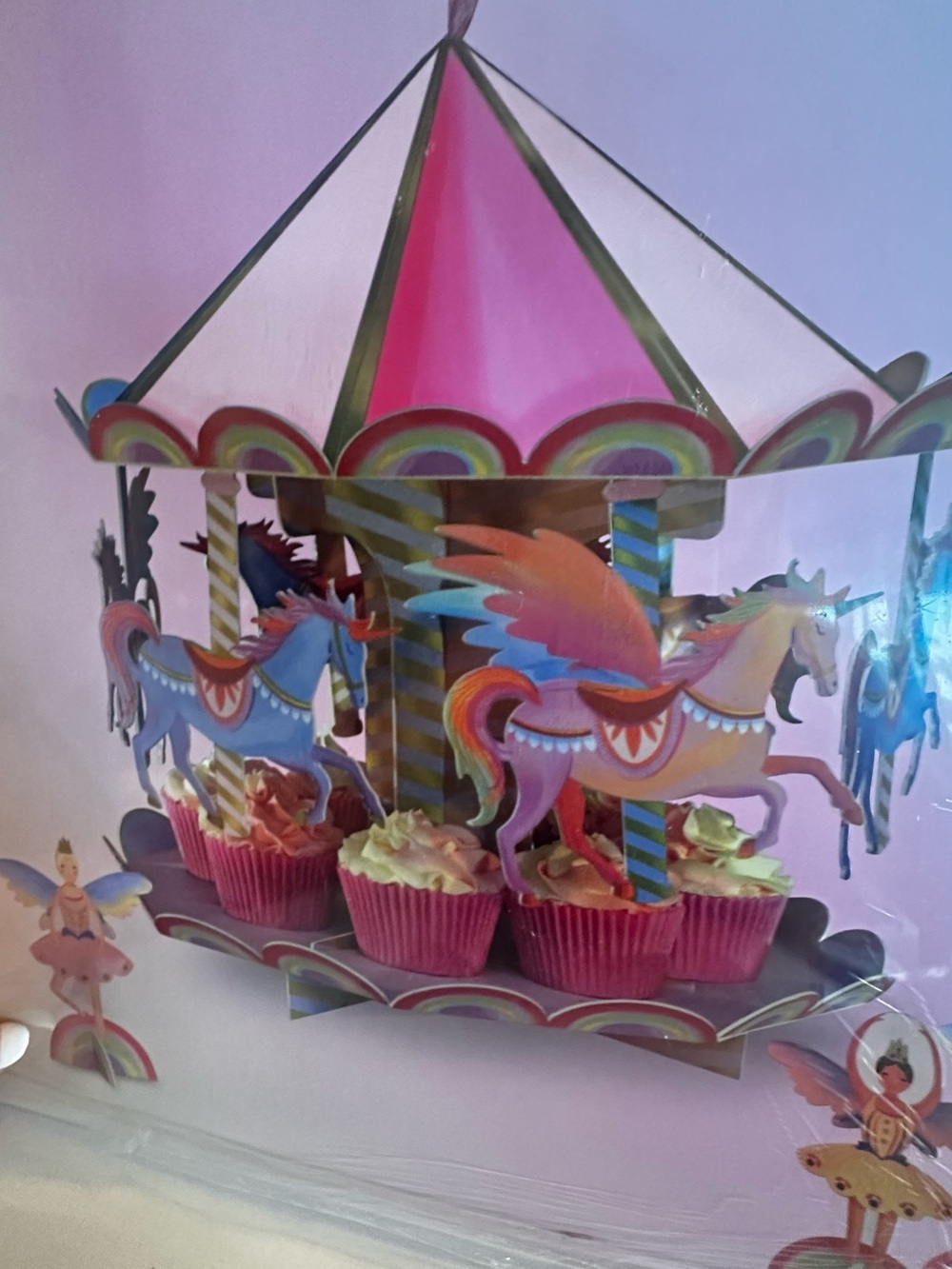 Unicorn & Princess Carousel Treat Stand - Pink